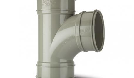 Polypipe 110mm / 4in 92.5 Degree Triple Socket Branch Grey
