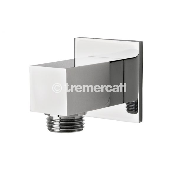 Tre Mercati Edge Square Wall Outlet - Chrome Finish