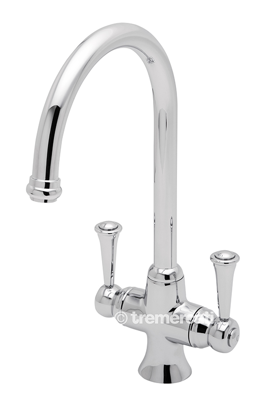 Tre Mercati Hale Traditional Chrome Handles Mono Sink Mixer - Chrome Plated