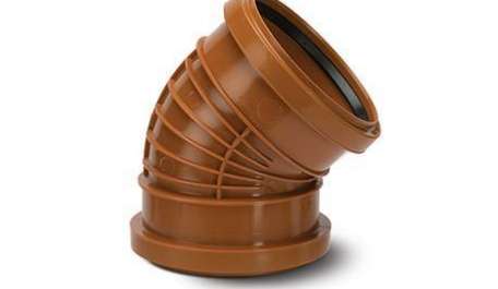 Polypipe 110mm / 4in Polyrib Underground 45 Degree Bend Double Socket