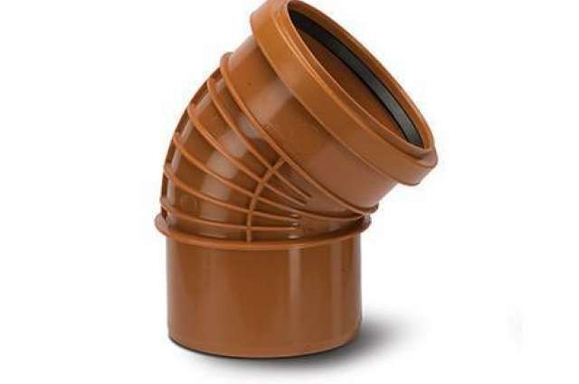 Polypipe 110mm / 4in Polyrib Underground 45 Degree Bend Single Socket