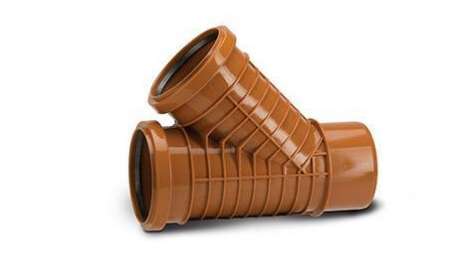 Polypipe 110mm / 4in Polyrib Underground 45 Degree Branch Double Socket