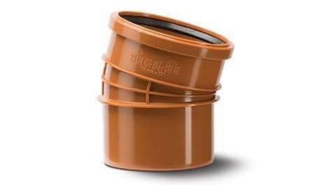 Polypipe 110mm / 4in Polyrib Underground 15 Degree Bend Single Socket