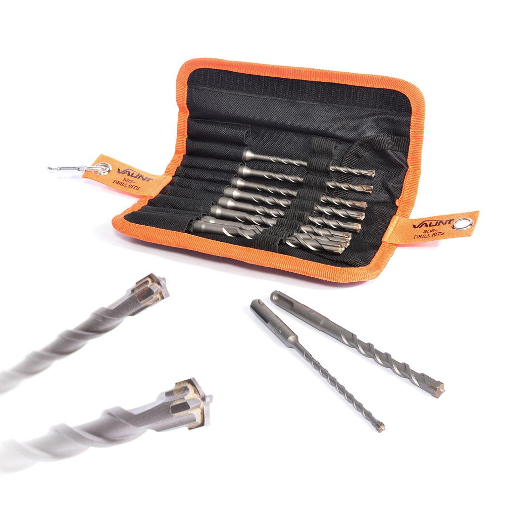 Vaunt SDS+ Endurance Cross Tip Drill Bit Set - 10 Piece