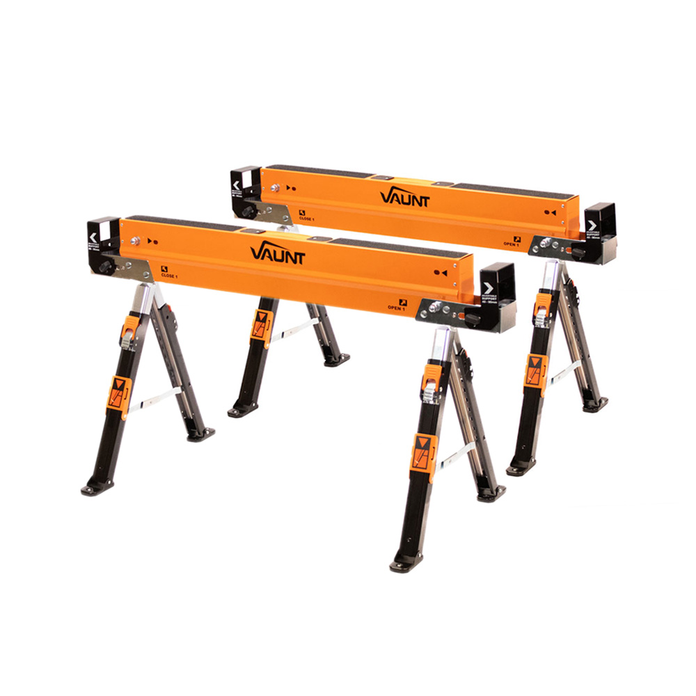 Vaunt Heavy Duty Fully Adjustable Saw Horse Twin Pack - V2003015