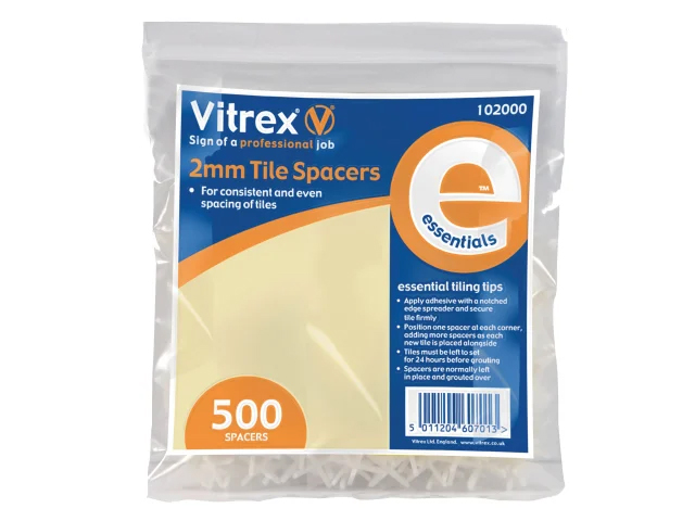Vitrex Essential Tile Spacers 2mm (Pack of 500) - 102000