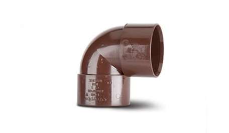 Polypipe WS16BR 40mm (43mm) ABS Solvent Weld Waste 90 Degree Bend - Brown