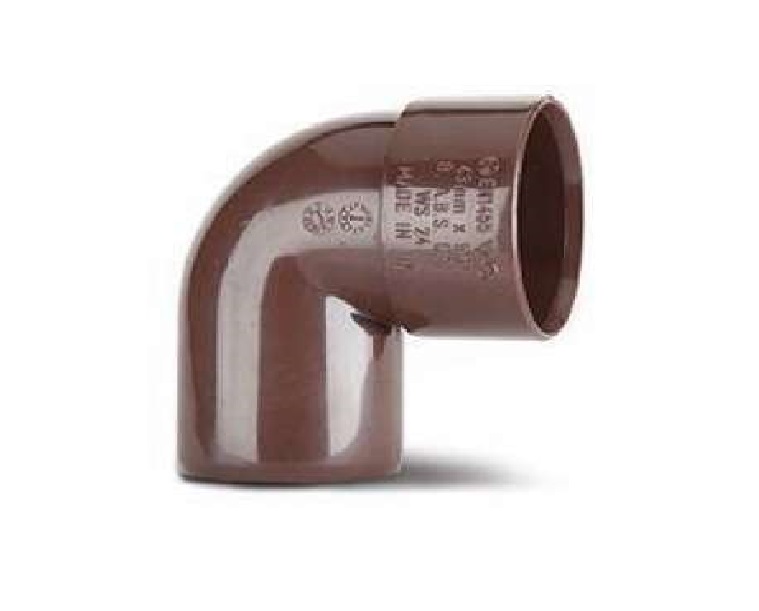 40mm (43mm) ABS Solvent Weld Waste 92.5 Degree M&amp;F Bend - Brown
