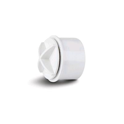 Polypipe 32mm (36mm) ABS Solvent Weld Waste System Screwed Access Plug - White