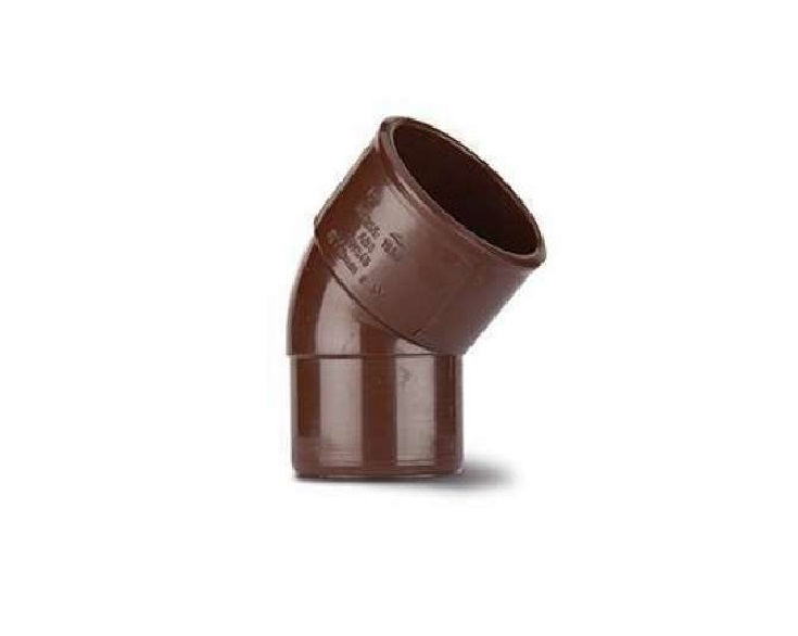 Polypipe WS49BR 40mm (43mm) ABS Solvent Weld Waste 45 Degree M&amp;F Bend - Brown