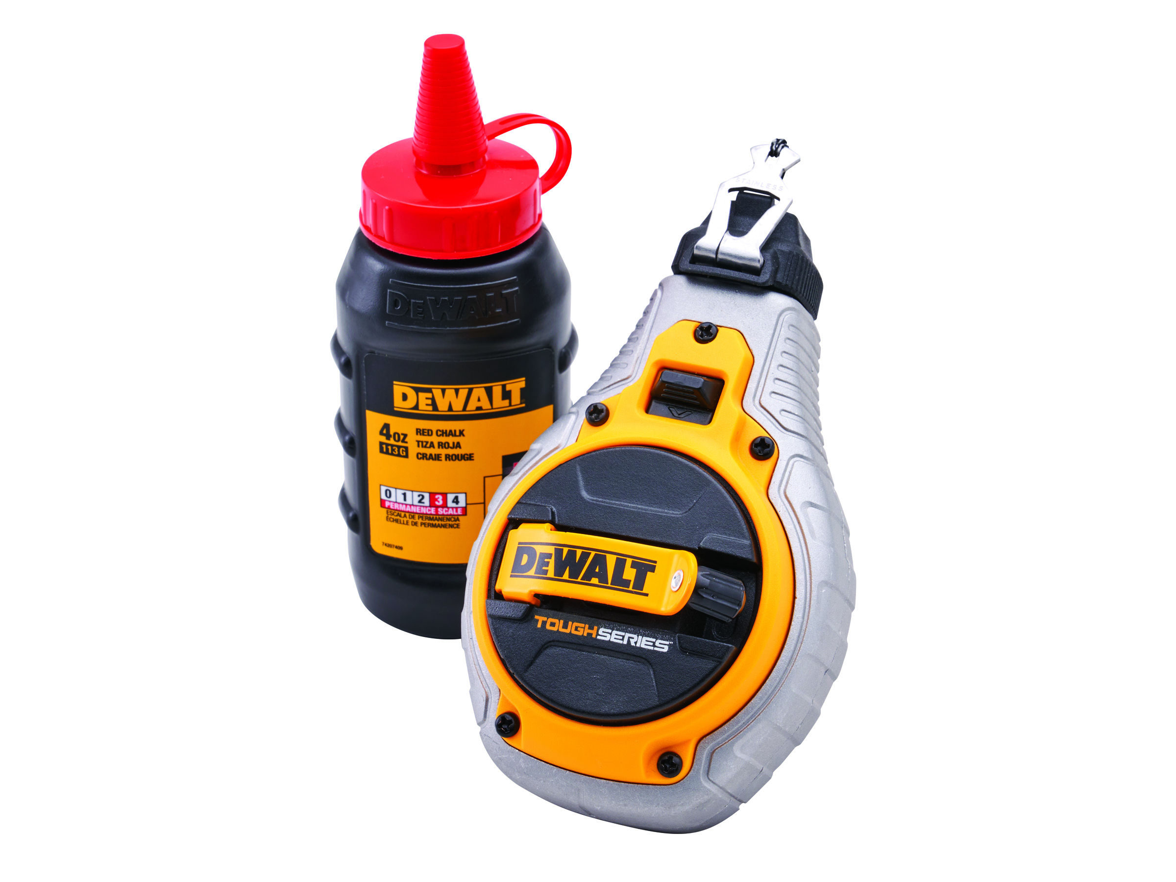 DeWalt DWHT48304-P / XMS25CHALK 30m (100ft) Chalk Line &amp; 4oz Chalk Refill