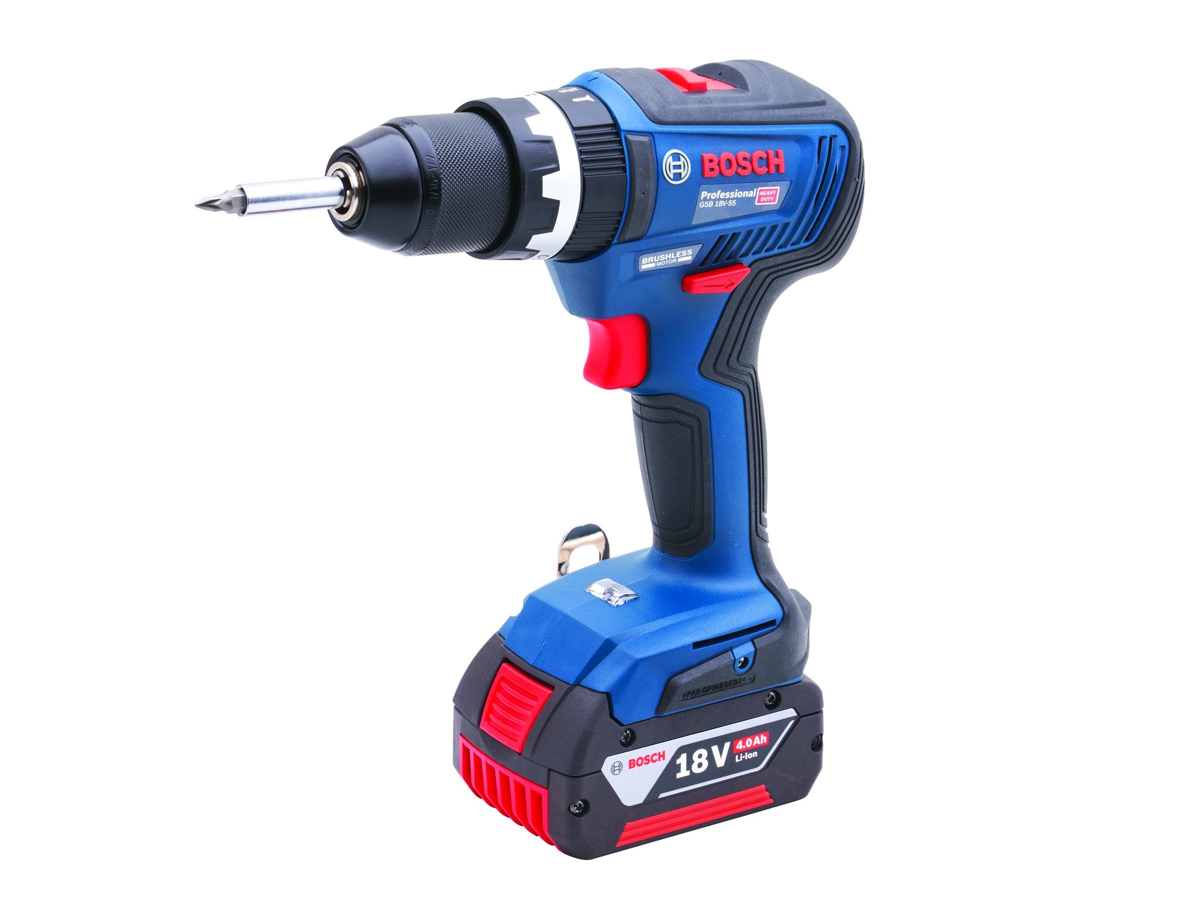 Bosch 0615990L7C / XMS25COMBIB 18v Brushless Combi Drill Kit - 4.0ah Pack