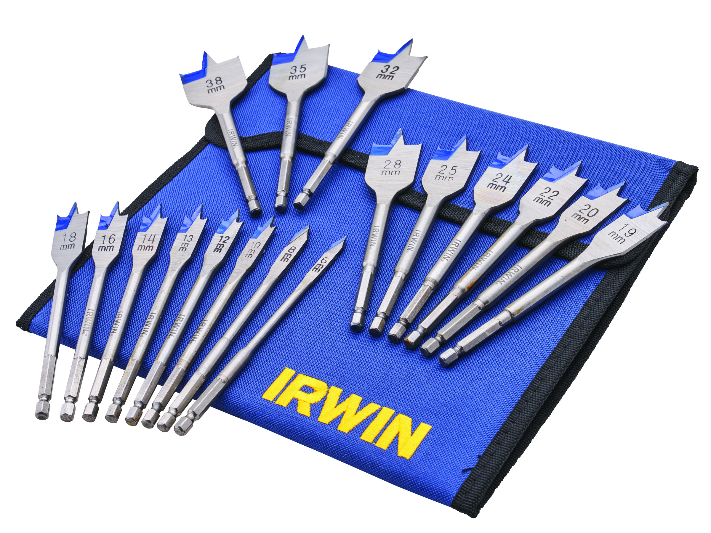 Irwin IW4041002 / XMS25FLATBIT 17pc Flat Wood Bit Set 6mm &gt; 38mm