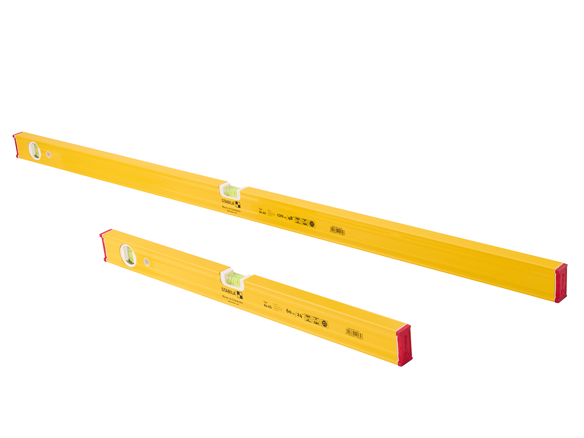XMS Stabila 60 & 120cm (2 & 4ft) 80AS Level Twin Pack XMS26STABILA